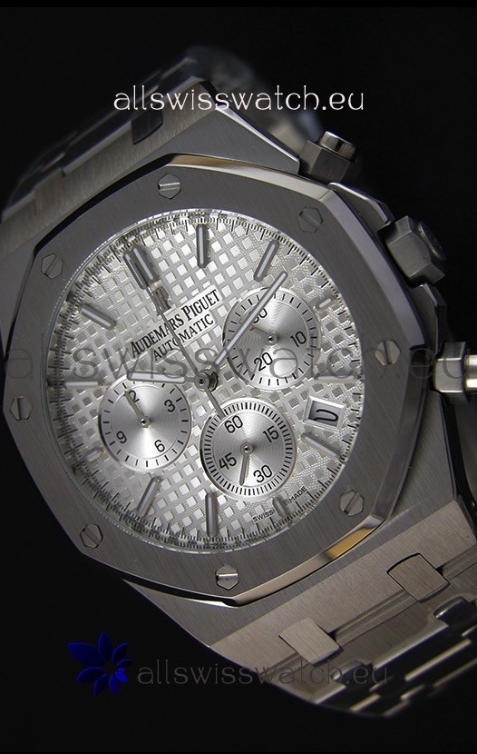 Audemars Piguet Royal Oak Chronograph Silver Toned Dial Swiss Quartz Replica Watch - 41MM