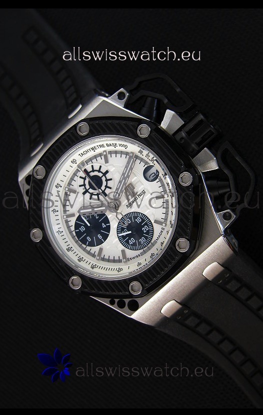 Audemars Piguet Royal Oak Survivor Chronograph Swiss Quartz Watch in White Dial