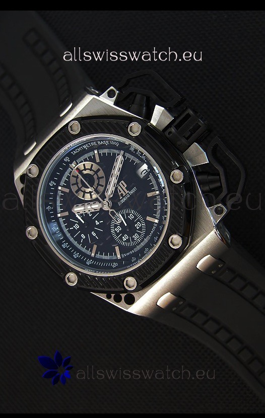 Audemars Piguet Royal Oak Survivor Chronograph Swiss Quartz Watch in Black Dial