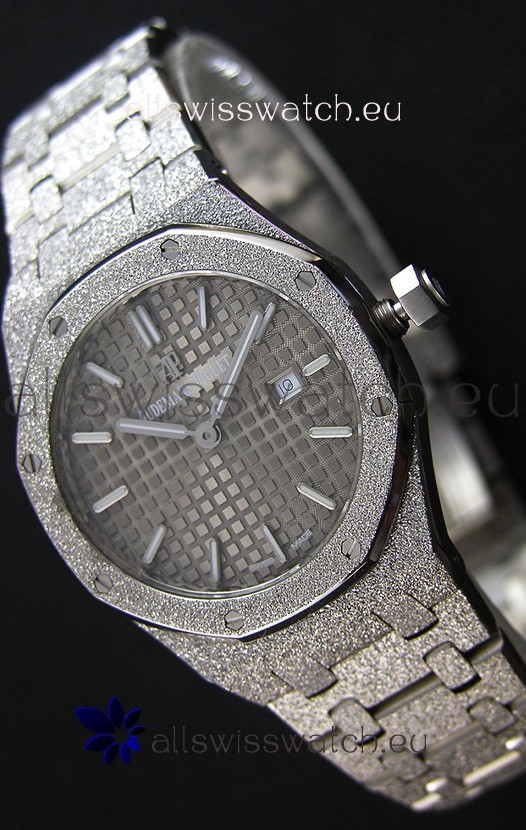 Audemars Piguet Royal Oak Frosted White Gold QUARTZ Watch 33MM Grey Dial - 1:1 Mirror Replica 