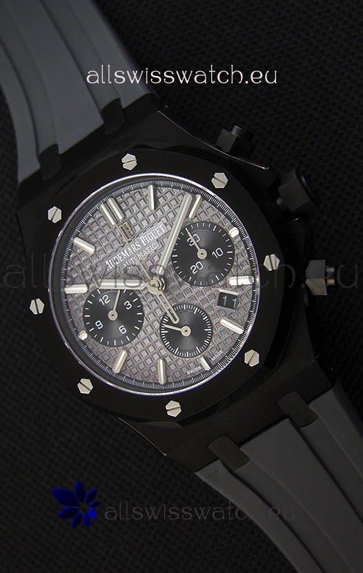 Audemars Piguet Royal Oak Chronograph Slate Grey Dial Rubber Strap PVD Case Swiss Replica Watch 