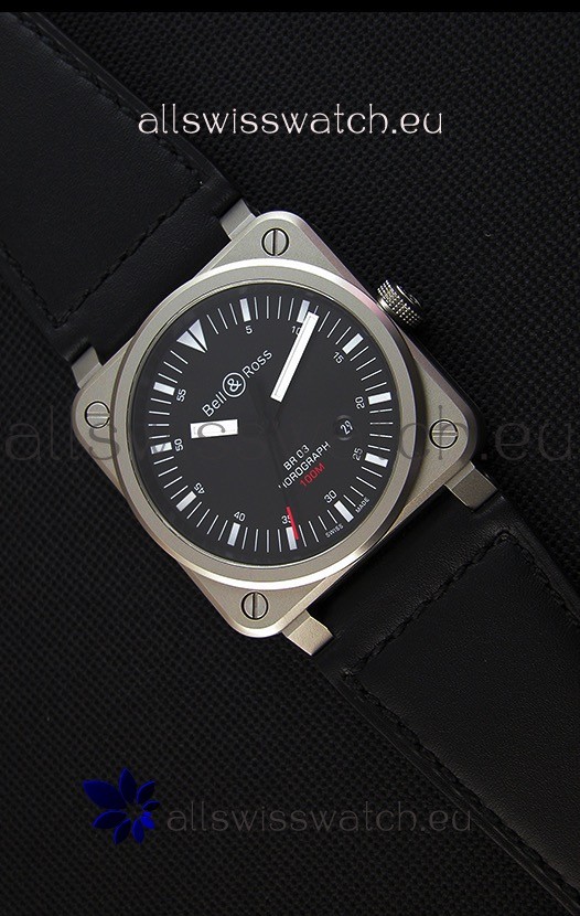 Bell & Ross BR03-92 Horograph Black Dial Swiss Leather Strap 1:1 Mirror Replica Watch