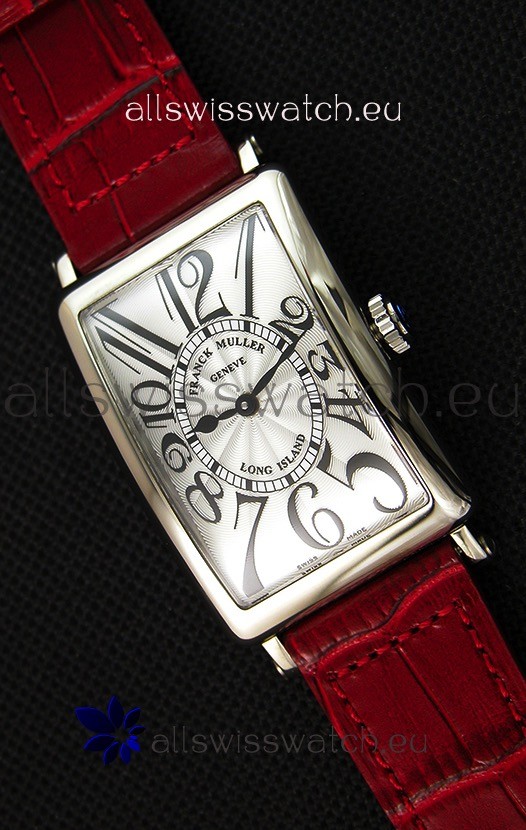 Franck Muller Long Island Ladies Replica Watch in Swiss Quartz Movement Red Strap 
