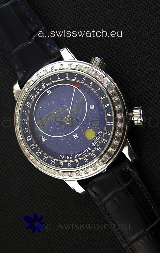 Patek Philippe Grand Complication 6102P Celestial Moon Age Blue Dial Swiss Replica Watch 