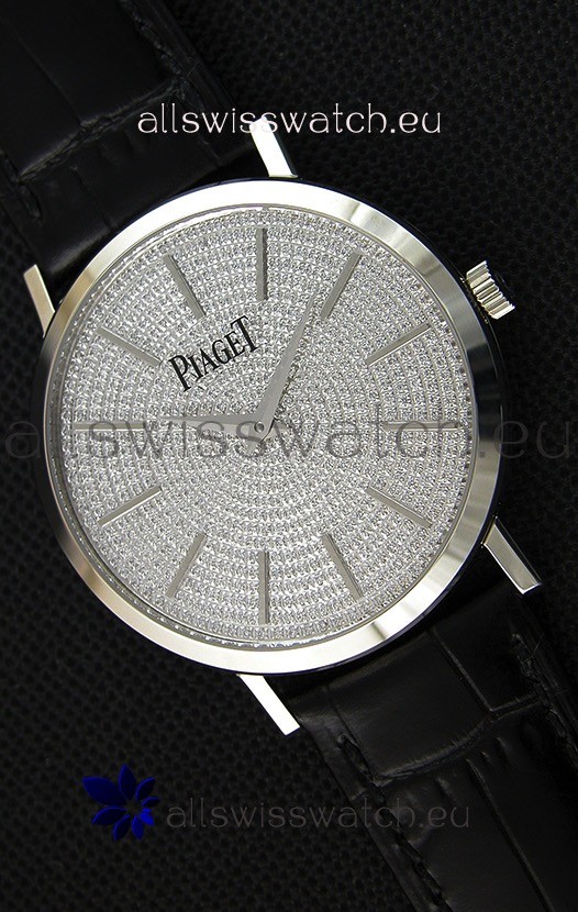 Piaget Altiplano G0A36128 Paved Diam Dial Swiss Quartz Replica Watch in Steel Case