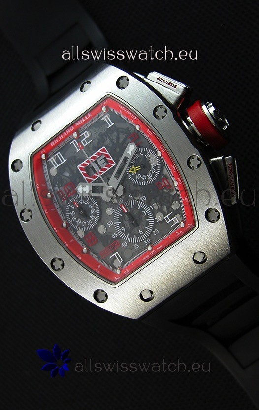 Richard Mille RM011-FM Felipe Massa One Piece Titanium Case Watch in Black Strap