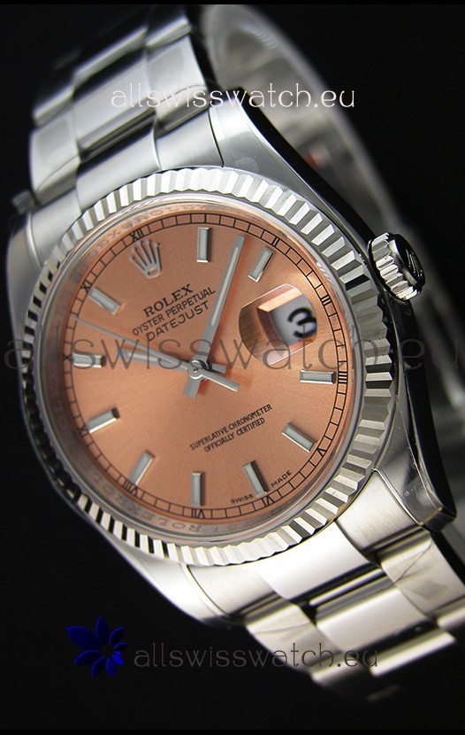 Rolex Datejust 36MM Cal.3135 Movement Swiss Replica Champange Dial Oyster Strap - Ultimate 904L Steel Watch 