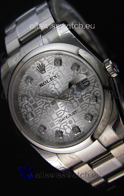 Rolex Datejust 36MM Cal.3135 Movement Swiss Replica Watch in Steel White Steel Dial