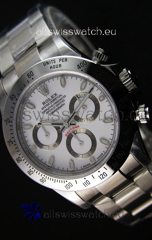 Rolex Cosmograph Daytona 116520 White Dial Original Cal.4130 Movement - Ultimate 904L Steel Watch 