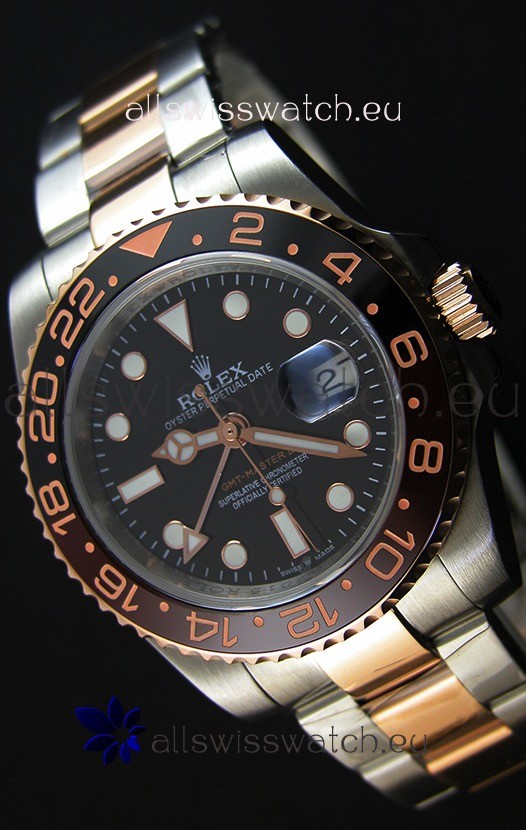 Rolex GMT Masters II 126711CHNR Everose Gold Oyster Steel Swiss Replica 1:1 Mirror Watch