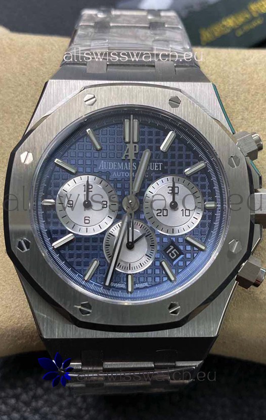 Audemars Piguet Royal Oak Chronograph Blue Dial Steel Strap Swiss Replica Watch