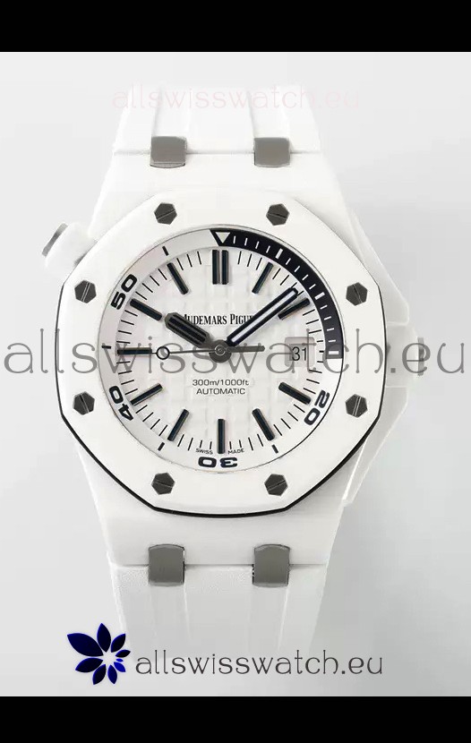 Audemars Piguet Royal Oak Offshore Ceramic 1:1 Ultimate Swiss Replica Watch White Dial Cal.3102 Movement