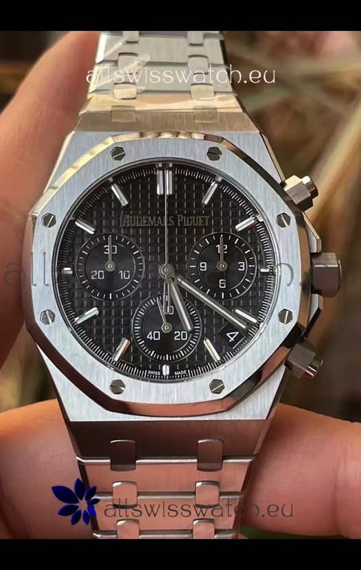 Audemars Piguet Royal Oak Chronograph 1:1 Mirror Replica - 904L Steel in Black Dial 41MM