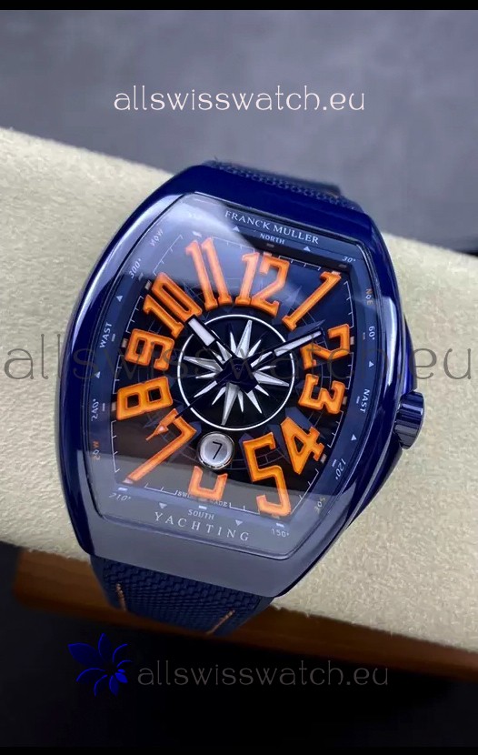 Franck Muller Vanguard Yachting Blue Ceramic 1:1 Mirror Swiss Replica Watch