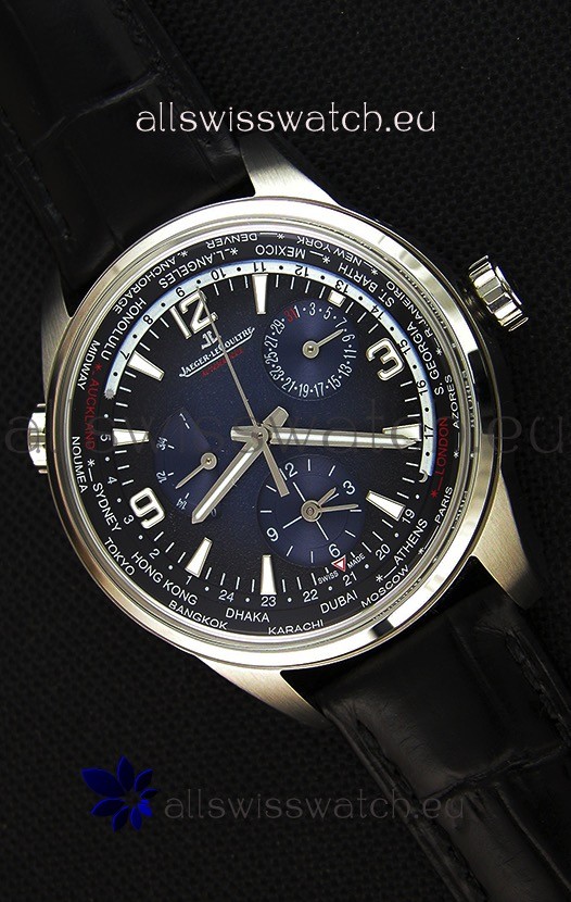 Jaeger-LeCoultre Polaris Geographic Steel Case Swiss Replica Watch - 904847J
