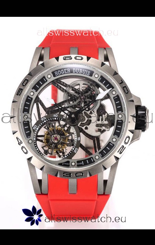 Roger Dubuis Excalibur Spider Flying Tourbillon Skeleton Titanium Casing 45MM 1:1 Mirror Swiss Watch