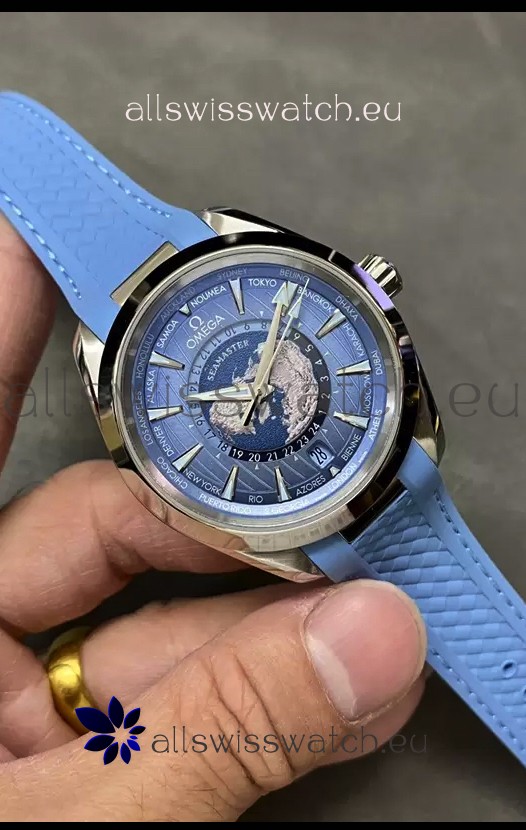 Omega Seamaster Aquaterra 150M Worldtimer Summer Blue 1:1 Mirror Replica Watch