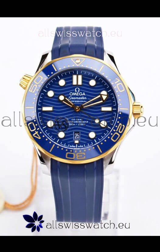 Omega Seamaster 300M Co-Axial Master Chronometer Blue Dial Two Tone Casing 1:1 Mirror Replica