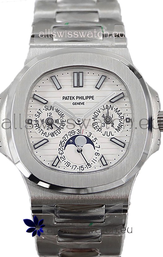 Patek Philippe Nautilus 5740 Perpetual Calendar Stainless Steel White Dial Swiss Replica Watch 