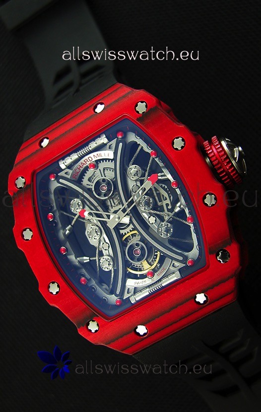Richard Mille RM53-01 Pablo Mac Donough Red Carbon Case Swiss Replica Watch 