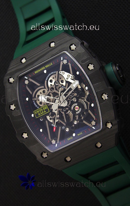 Richard Mille RM35-02 Rafael Nadal Forged Carbon Case with Green Strap 