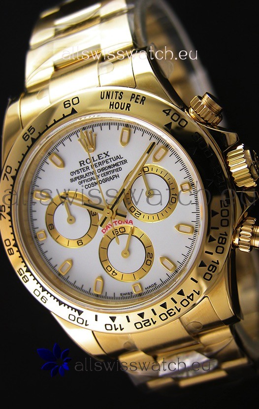Rolex Cosmograph Daytona 116508 Yellow Gold Original Cal.4130 Movement - Improved Ultimate 904L Steel Watch