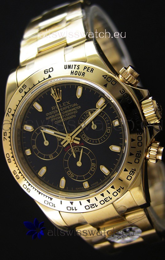 Rolex Cosmograph Daytona 116528 Yellow Gold Original Cal.4130 Movement - Improved Ultimate 904L Steel Watch