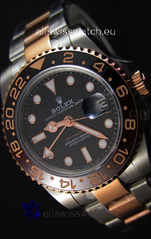 Rolex GMT Masters II 126711CHNR Two Tone Rose Gold Swiss Replica - Ultimate 904L Steel Watch