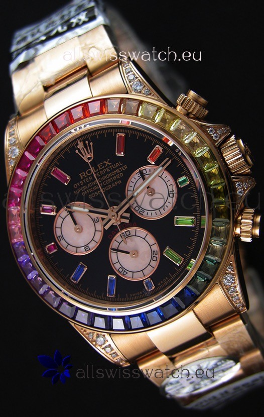 Rolex Cosmograph Daytona 116595RBOW Rose Gold 1:1 Mirror Cal.4130 Movement - Ultimate 904L Steel Watch