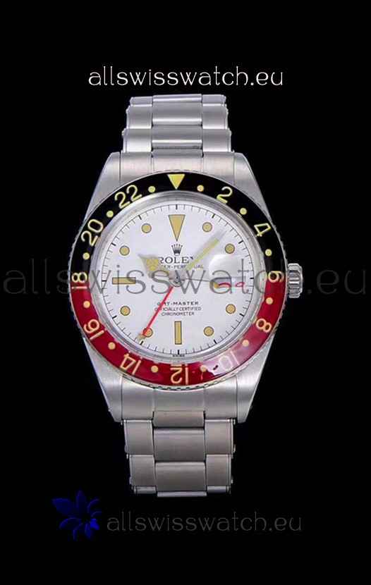Rolex GMT Master ALBINO Edition Vintage Swiss Watch in White Dial