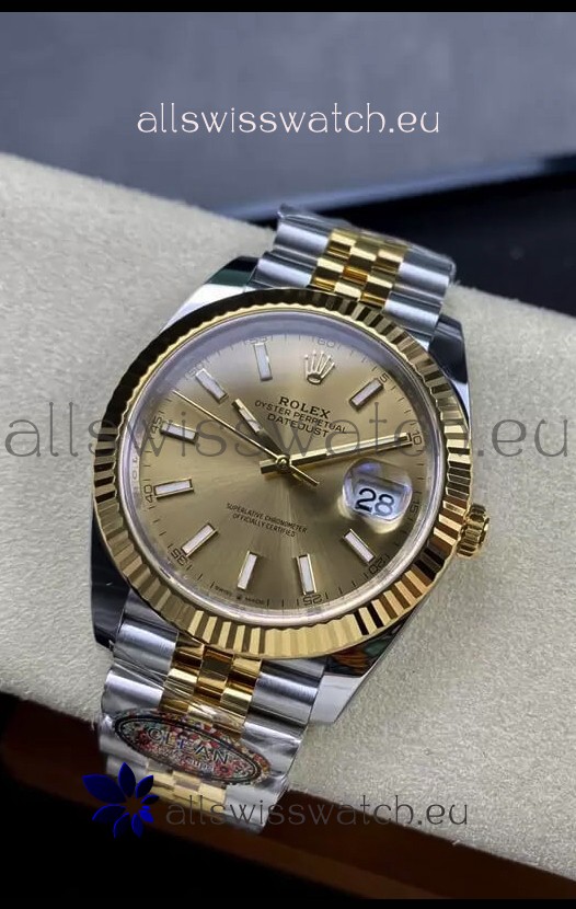 Rolex Datejust 126333 41MM Cal.3235 Swiss 1:1 Mirror Replica Watch in 904L Gold Dial