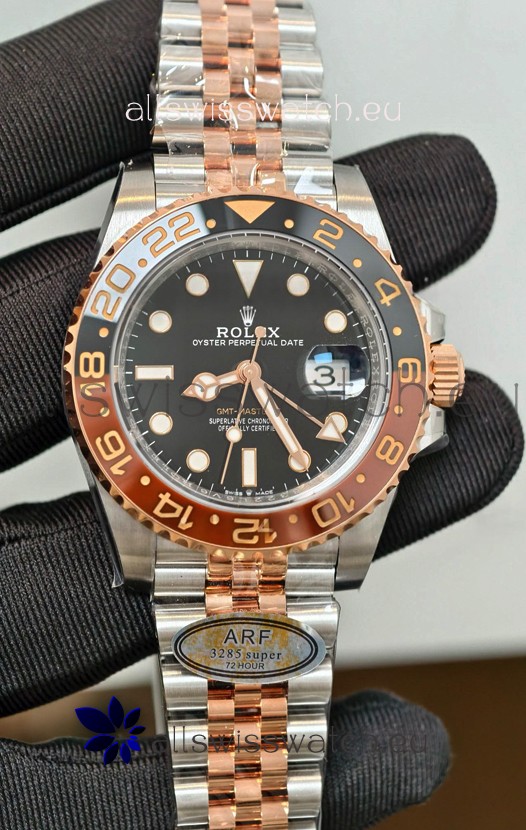 Rolex GMT Masters II Super Clone Root Beer 126711CHNR Rose Black Dial Swiss Replica Watch 