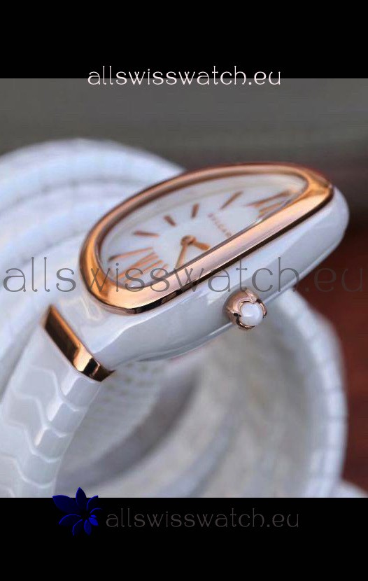 Bvlgari Serpenti Edition White Ceramic Replica Watch in 1:1 Mirror Quality 