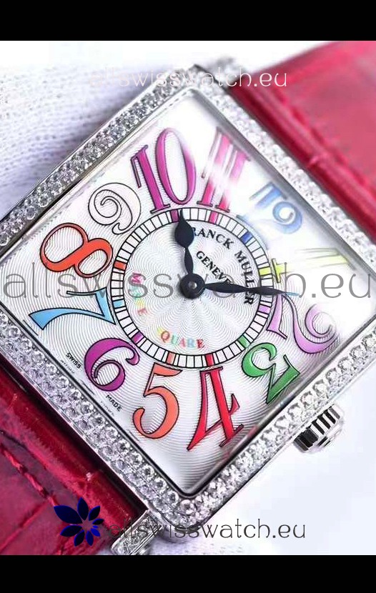 Franck Muller Master of Sqaure Ladies Quartz Replica Watch in Steel Case