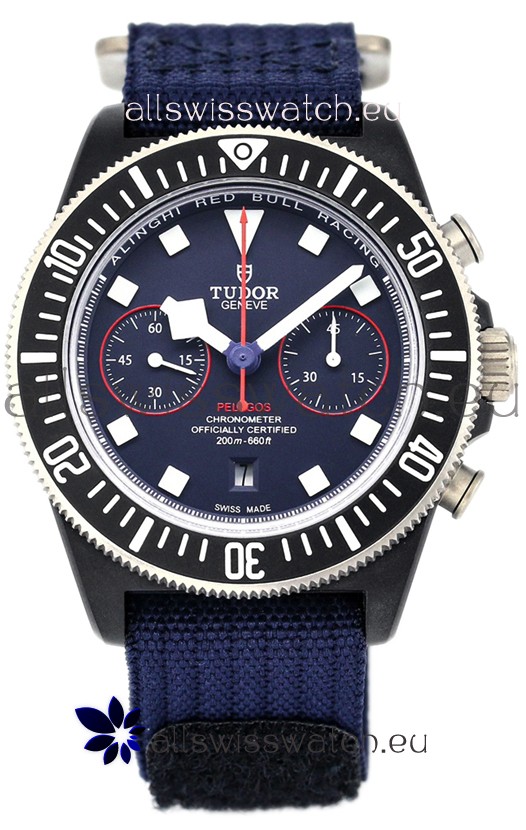 Tudor Pelagos FXD Chronograph Titanium Casing 1:1 Mirror Replica Blue Dial in Nato Strap