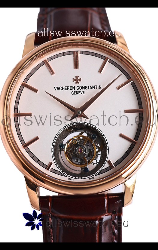 Vacheron Constantin Traditionelle Swiss Tourbillon Rose Gold 1:1 Mirror Replica Watch 