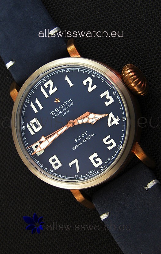 Zenith Pilot Type 20 Extra Special Vintage Style Blue Dial Swiss 1:1 Mirror Replica watch 
