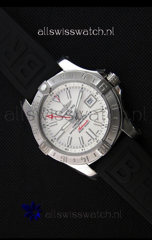 Breitling Avenger II GMT Swiss 1:1 Mirror Replica Watch in White Dial 