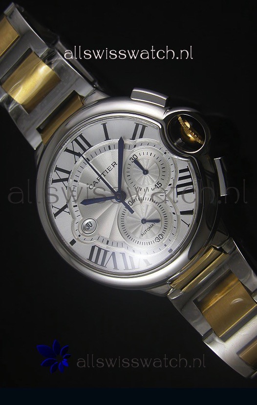 Ballon De Cartier Chronograph in Yellow Gold Two Tone Case - 1:1 Mirror Replica