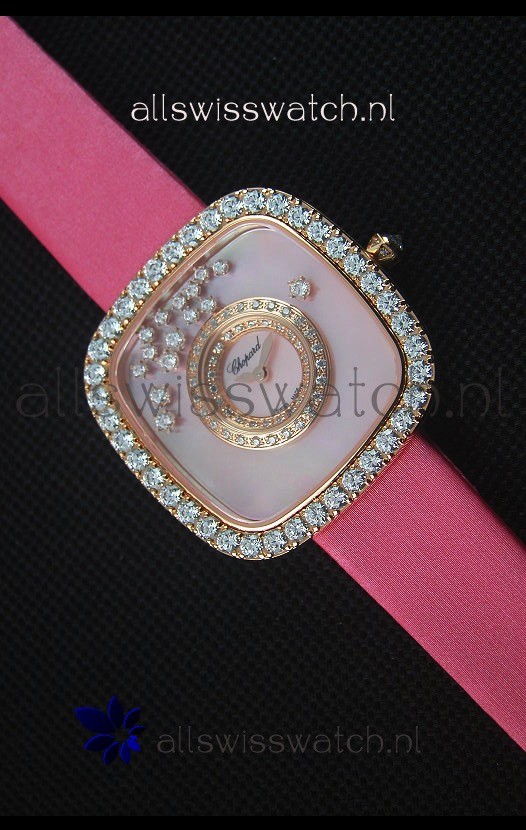 Chopard Happy Diamonds 38MM Pink Strap in Pink Dial