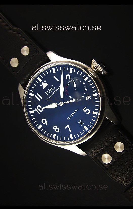 IWC Big Pilot IW500901 - Functional Power Reserve Brown Strap Black Dial 1:1 Mirror Watch