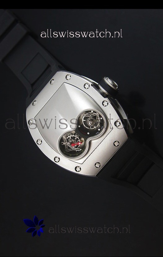 Richard Mille RM053 Tourbillon Pablo Mac Donough Swiss Replica Watch in Titanium Case Black Strap