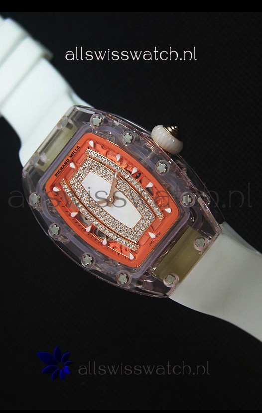 Richard Mille RM07-02 Sapphir Ladies Swiss Replica Watch in White Pearl Dial 