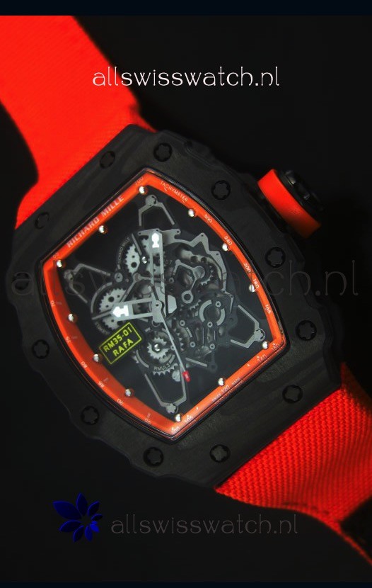 Richard Mille RM35-01 Rafael Nadal Edition Swiss Replica Watch Orange Nylon Strap