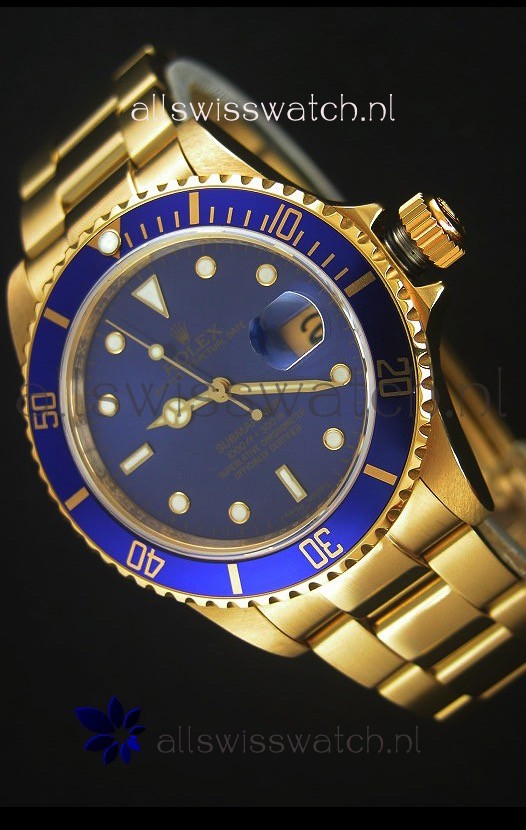 Rolex Submariner 16618 Gold Replica 1:1 Watch with Swiss 3135 Movement