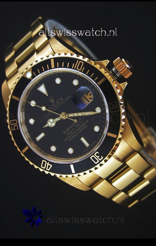 Rolex Submariner 16618 Gold Replica 1:1 Watch with Swiss 3135 Movement
