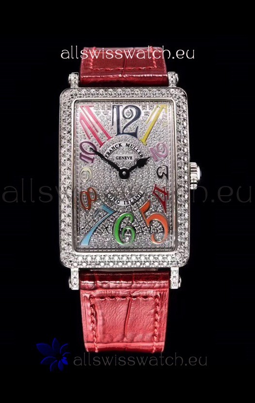 Franck Muller Long Island Color Dreams Ladies Swiss Watch in Pink Strap