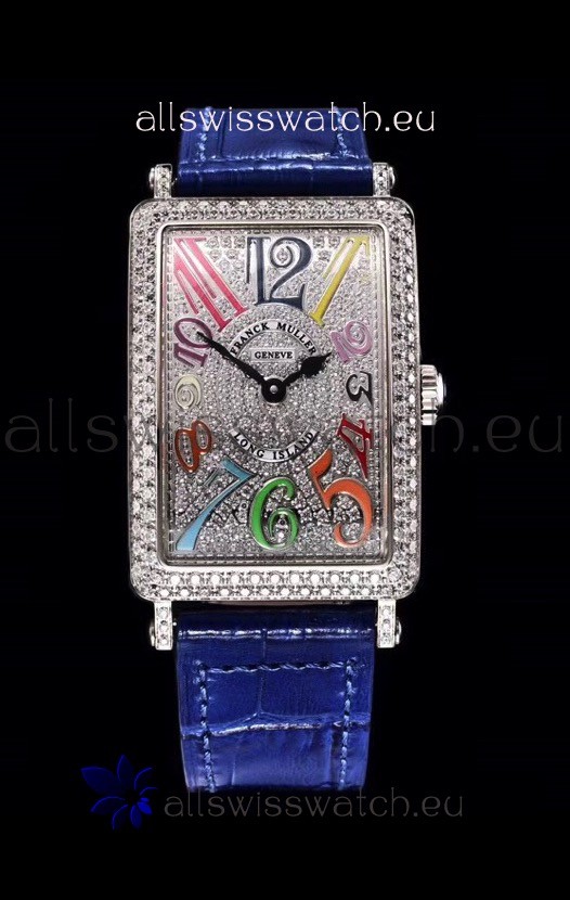 Franck Muller Long Island Color Dreams Ladies Swiss Watch in Blue Strap