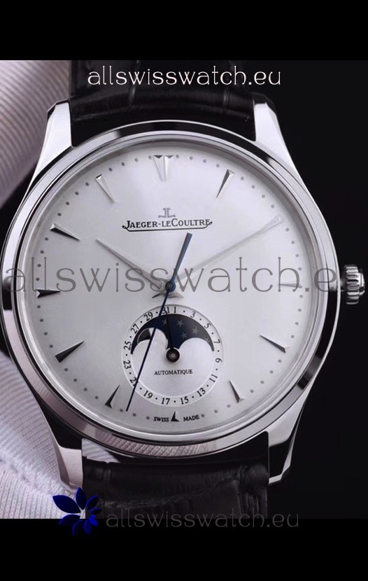 Jaeger LeCoultre Master Ultra Thin Moon Stainless Steel 1:1 Mirror Replica Watch 