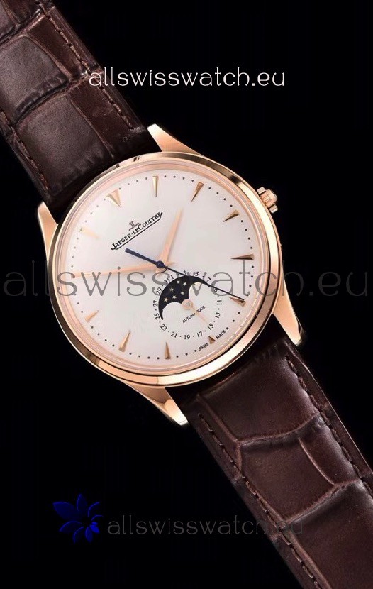 Jaeger LeCoultre Master Ultra Thin Moon Pink Gold 1:1 Mirror Replica Watch 